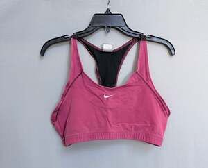 Nike Dri-FIT Racerback Sports Bra Pink Black Size XL